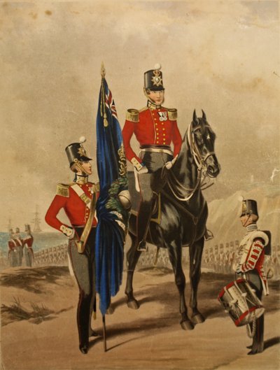 The Royal Marines showing a Field Officer and 2nd Lieutenant by Henry de Daubrava